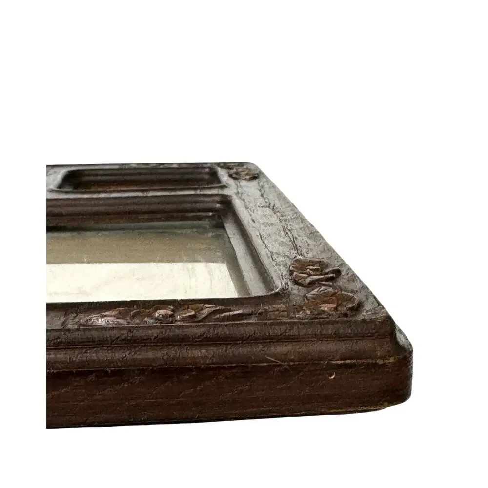 Vintage Collage Picture Frame Multi Opening Dark Wood Gold Details Ornate Photo - Picture 8 of 13